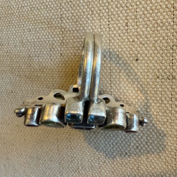 Vintage NB Nicky Butler Sterling Silver Multi Gemstone Cluster Ring Size 8 - Picture 3 of 8